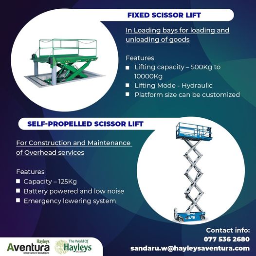 Scissor lifts in Sri Lanka Hayleys Aventura